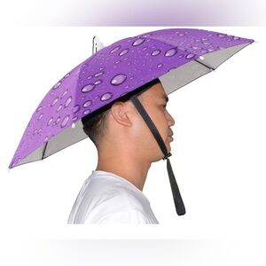 NWT Purple Unisex Raindrop Pattern Umbrella Hat
